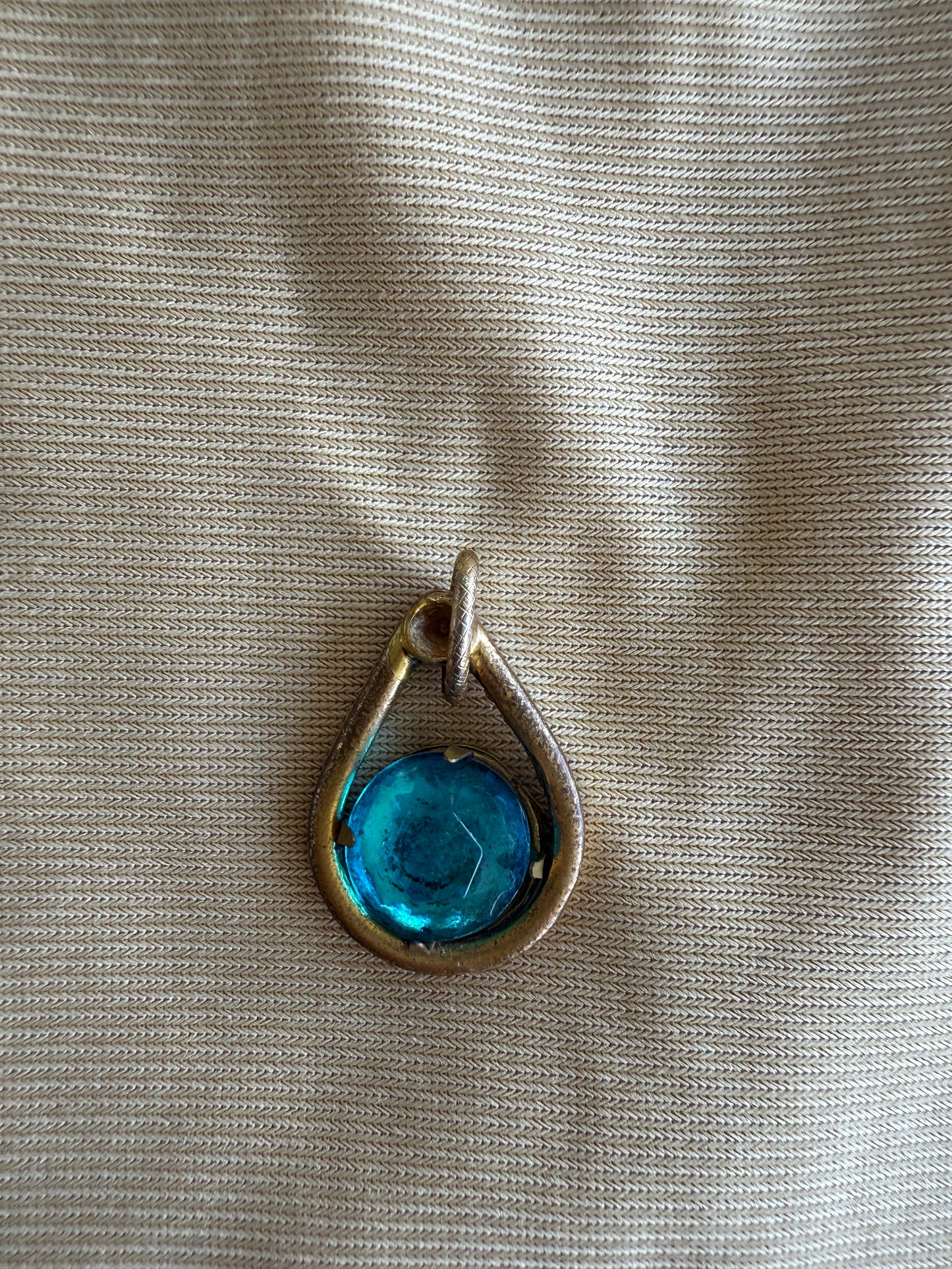 Paul Sargent Aquamarine Green Necklace Pendant, 1”