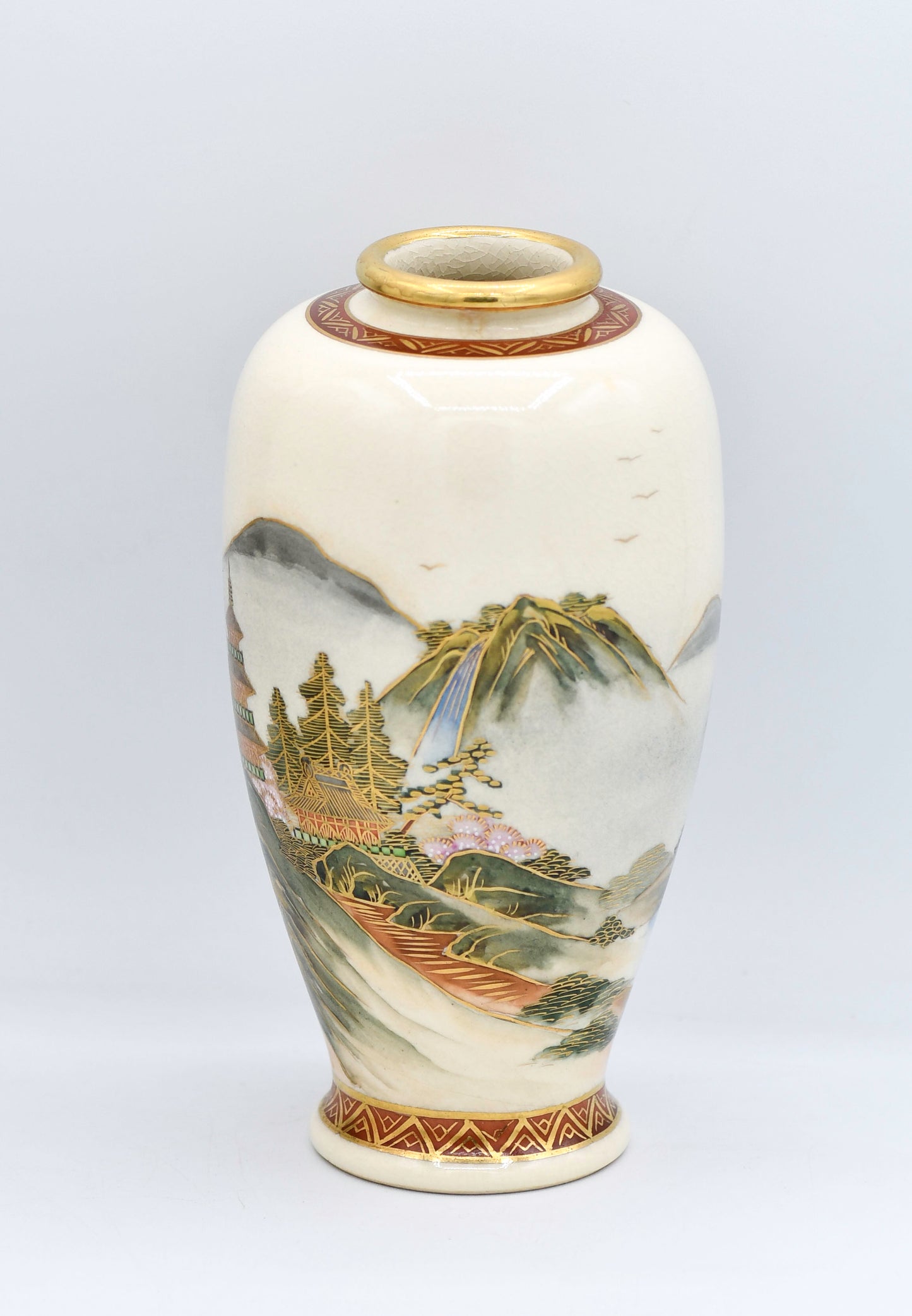 Vintage Satsuma Vase, 6”