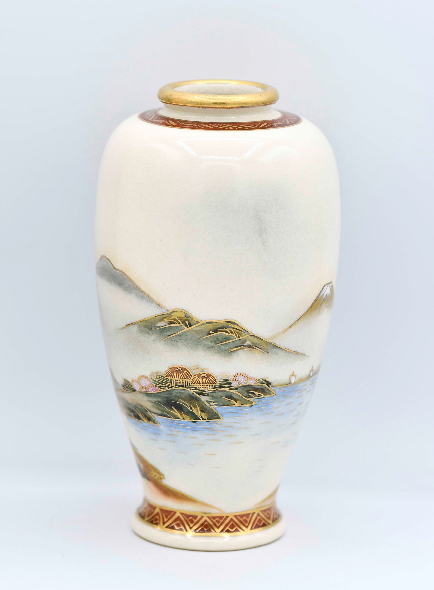 Vintage Satsuma Vase, 6”