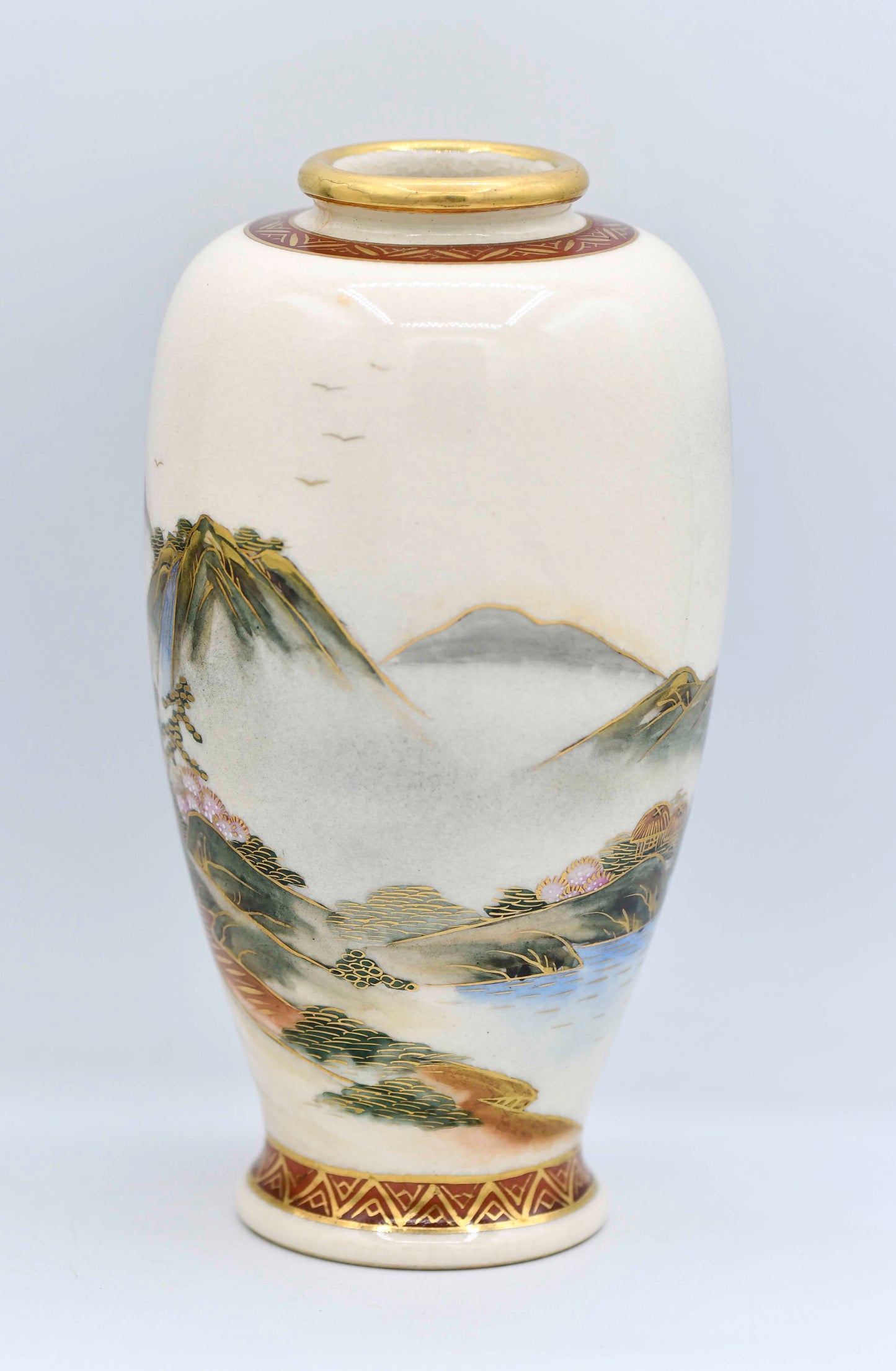 Vintage Satsuma Vase, 6”