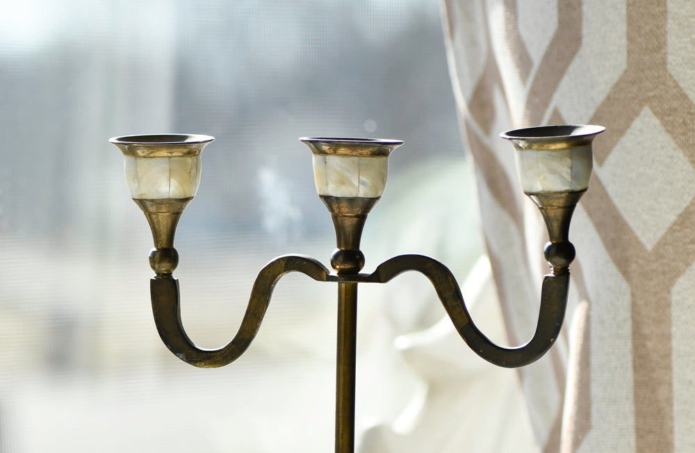 Antique Candelabra with Mother of Pearl