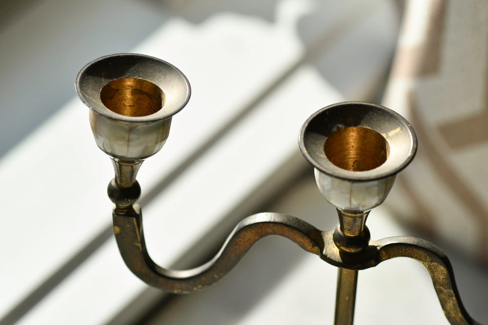 Antique Candelabra with Mother of Pearl
