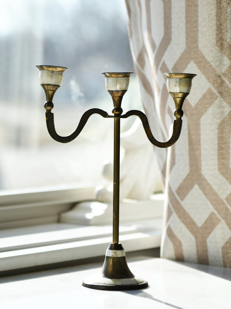 Antique Candelabra with Mother of Pearl