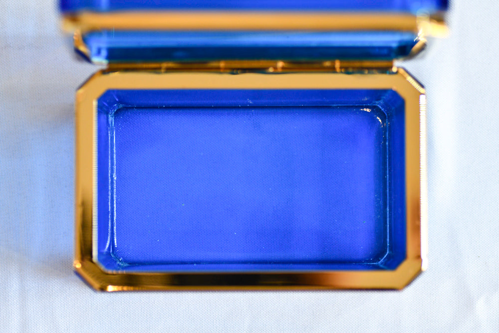 Murano Style Clear Blue Opaline Glass Box