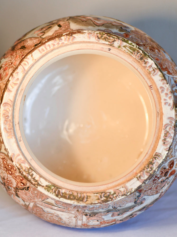 Satsuma Large Tripod Censer with Lid, 15.5"