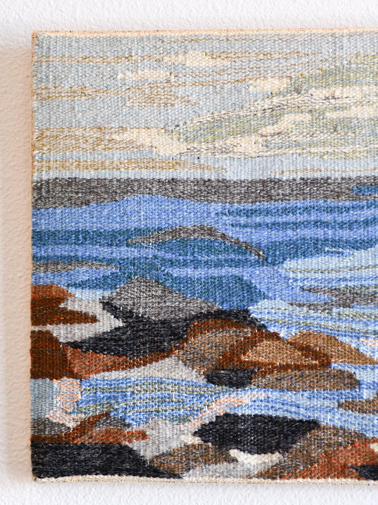 Vintage Wool Seascape Art, Sweden, 13"