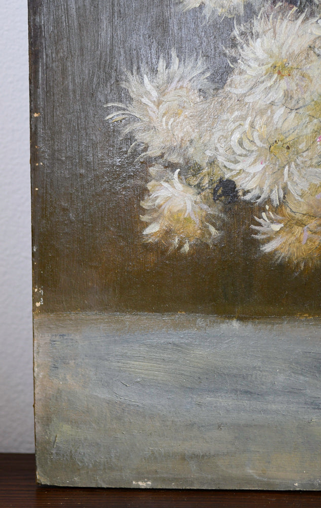 Purple Floral Still Life Vintage Painting, 24”