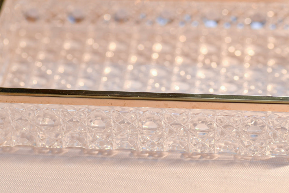 Vintage Crystal Dresser Jewelry Box, 7”