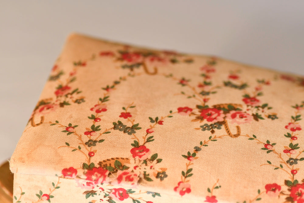Vintage French Textile Dresser Box, 13.75"
