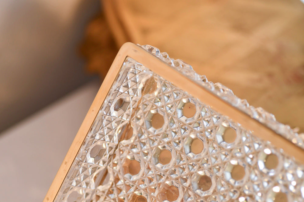Vintage Crystal Dresser Jewelry Box, 7”