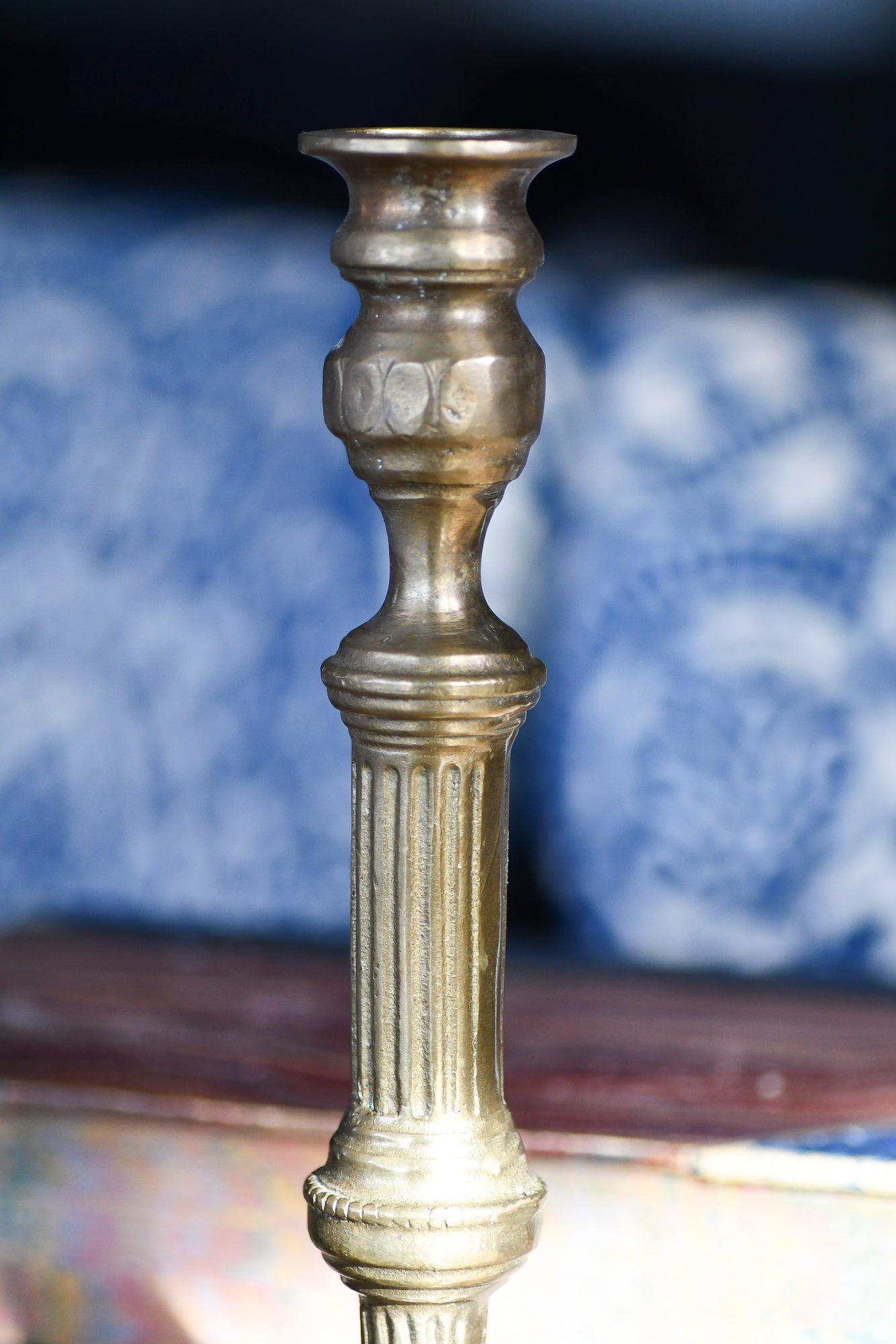 Antique Ornate Candlestick, 11"