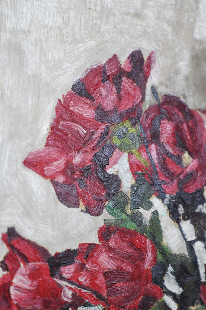 Red Rose Bouquet Still Life Painting, 18"