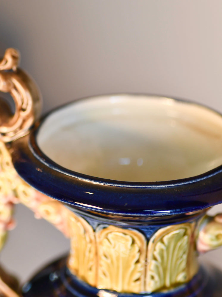 European Majolica Vase or Urn, Renaissance Model