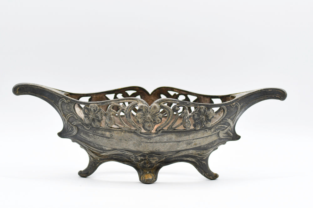 Antique Silver Open Jardiniere, 11"