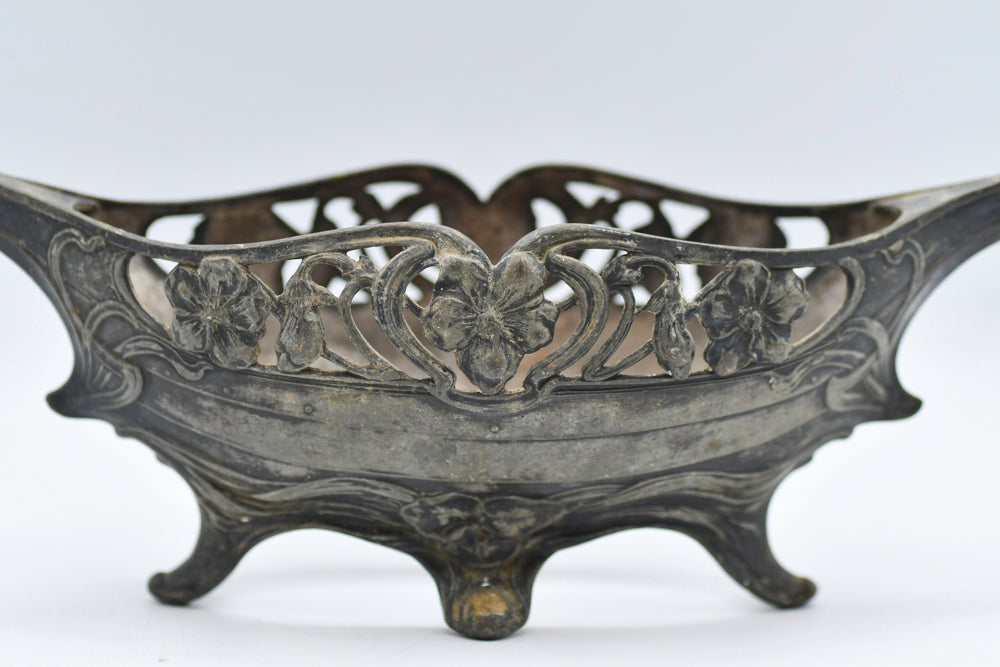 Antique Silver Open Jardiniere, 11"