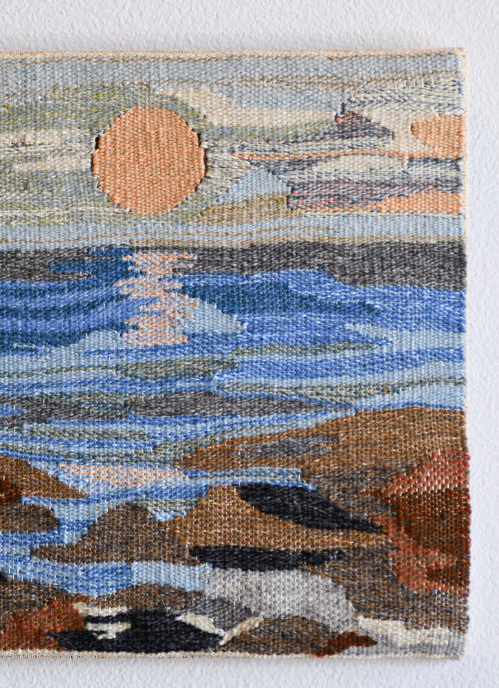 Vintage Wool Seascape Art, Sweden, 13"