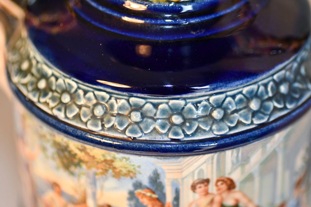 European Majolica Vase or Urn, Renaissance Model