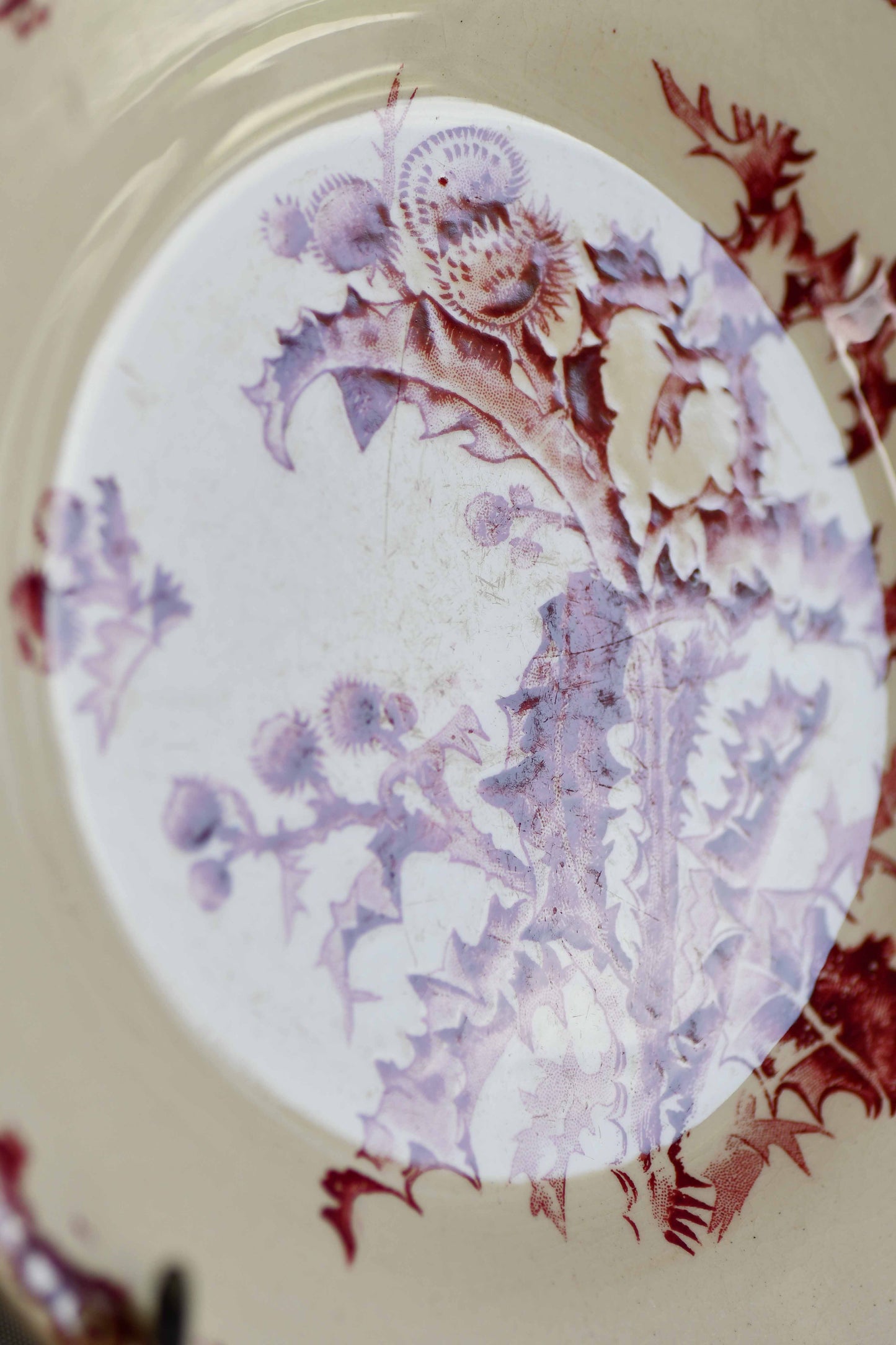 Chardons French Red Transferware Plate, 8”