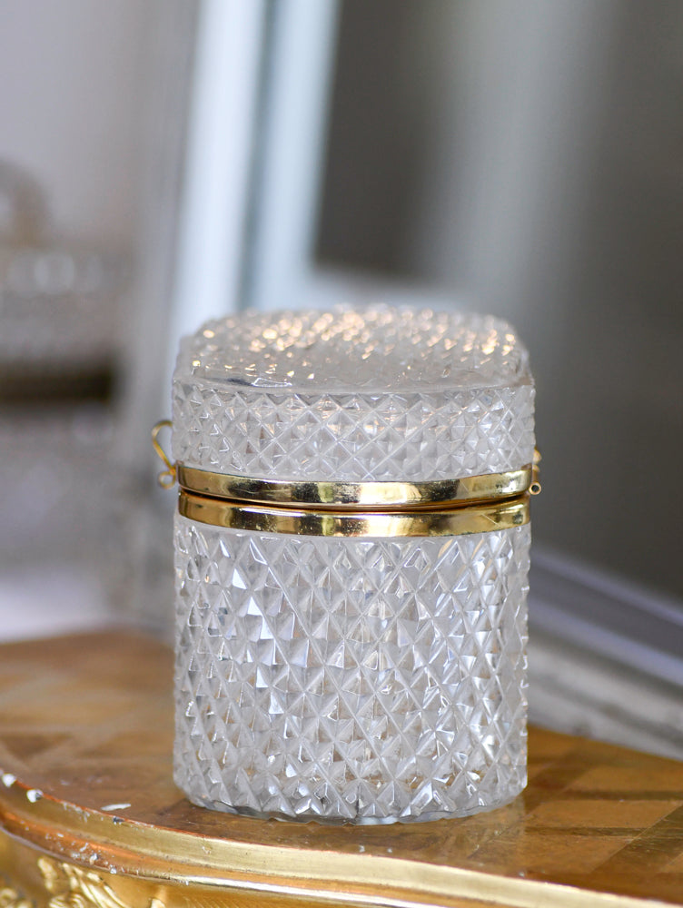 Vintage Crystal Dresser Jewelry Box