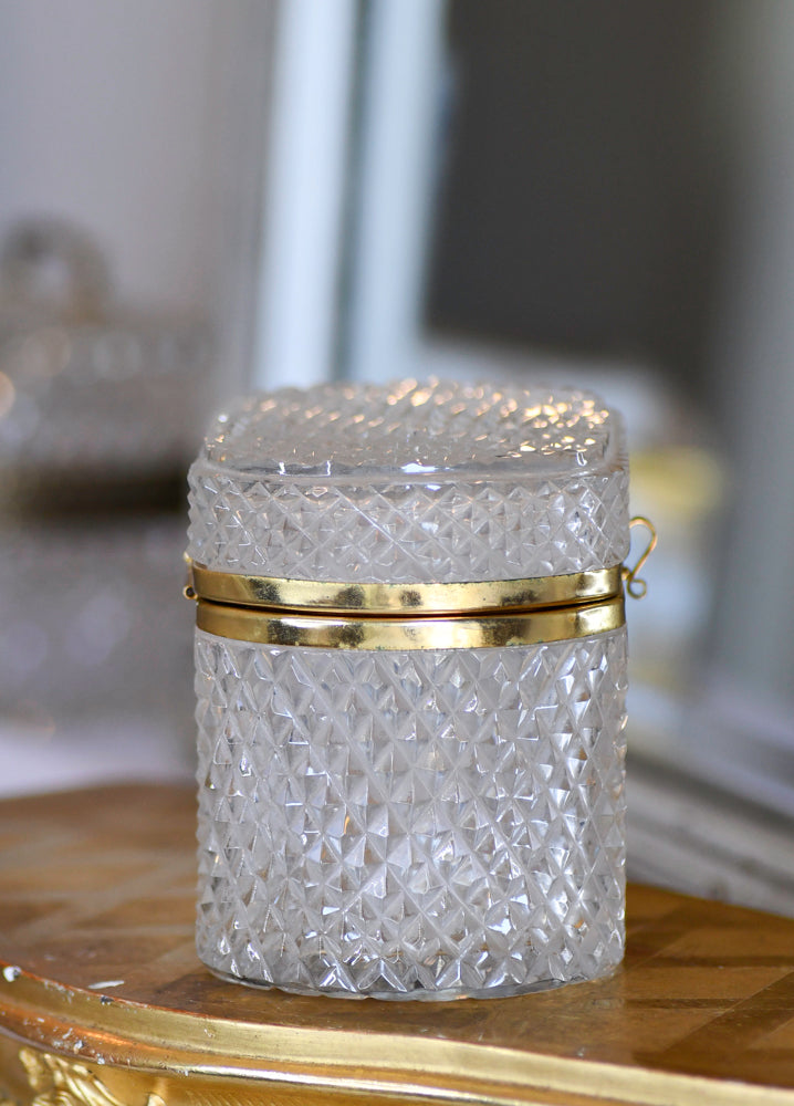 Vintage Crystal Dresser Jewelry Box
