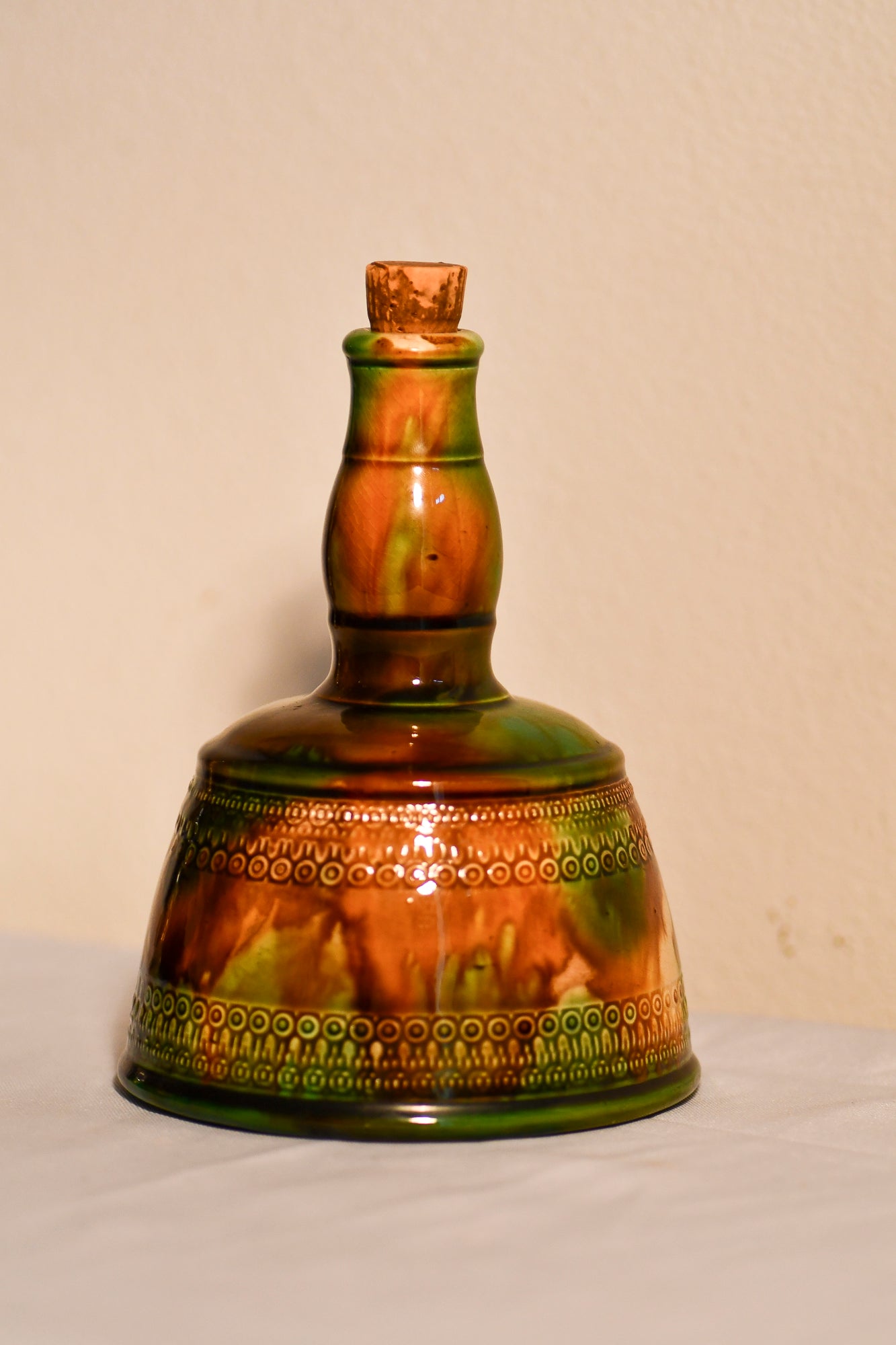 Vintage Majolica Green Glazed Jug