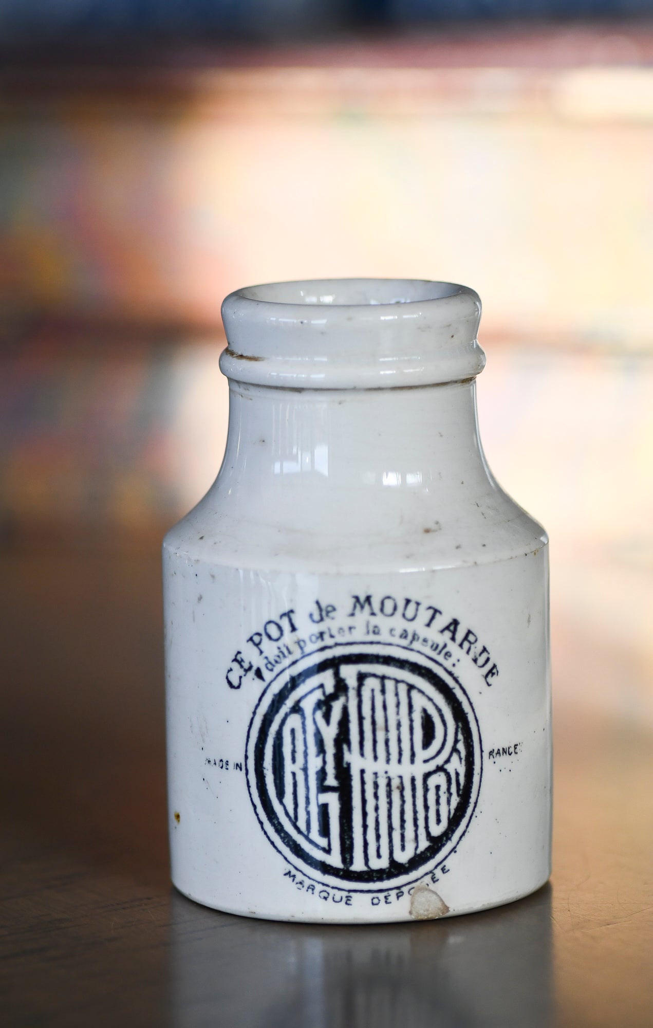 French Dijon Grey Poupon Jar, French Mustard Pot