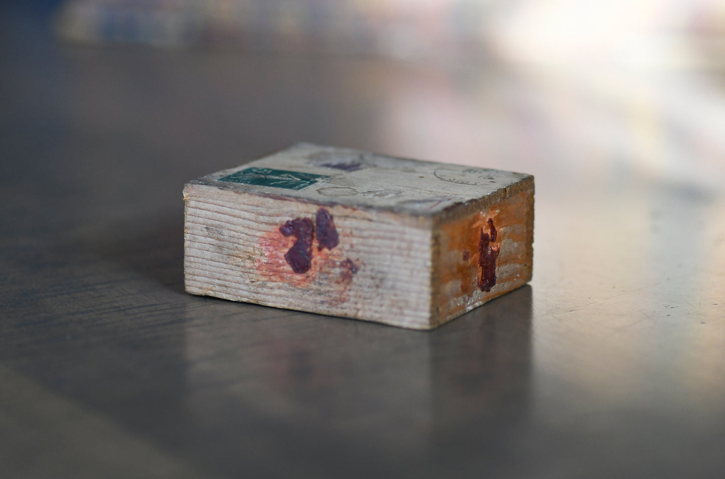 French Wooden Postal Box with Slider