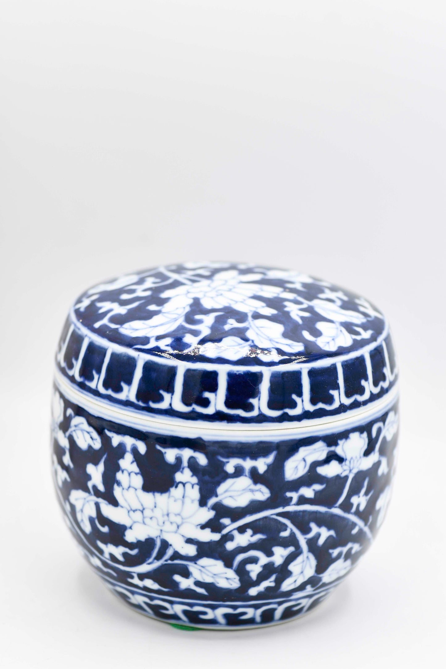 Cobalt Blue Lidded Porcelain Container, China
