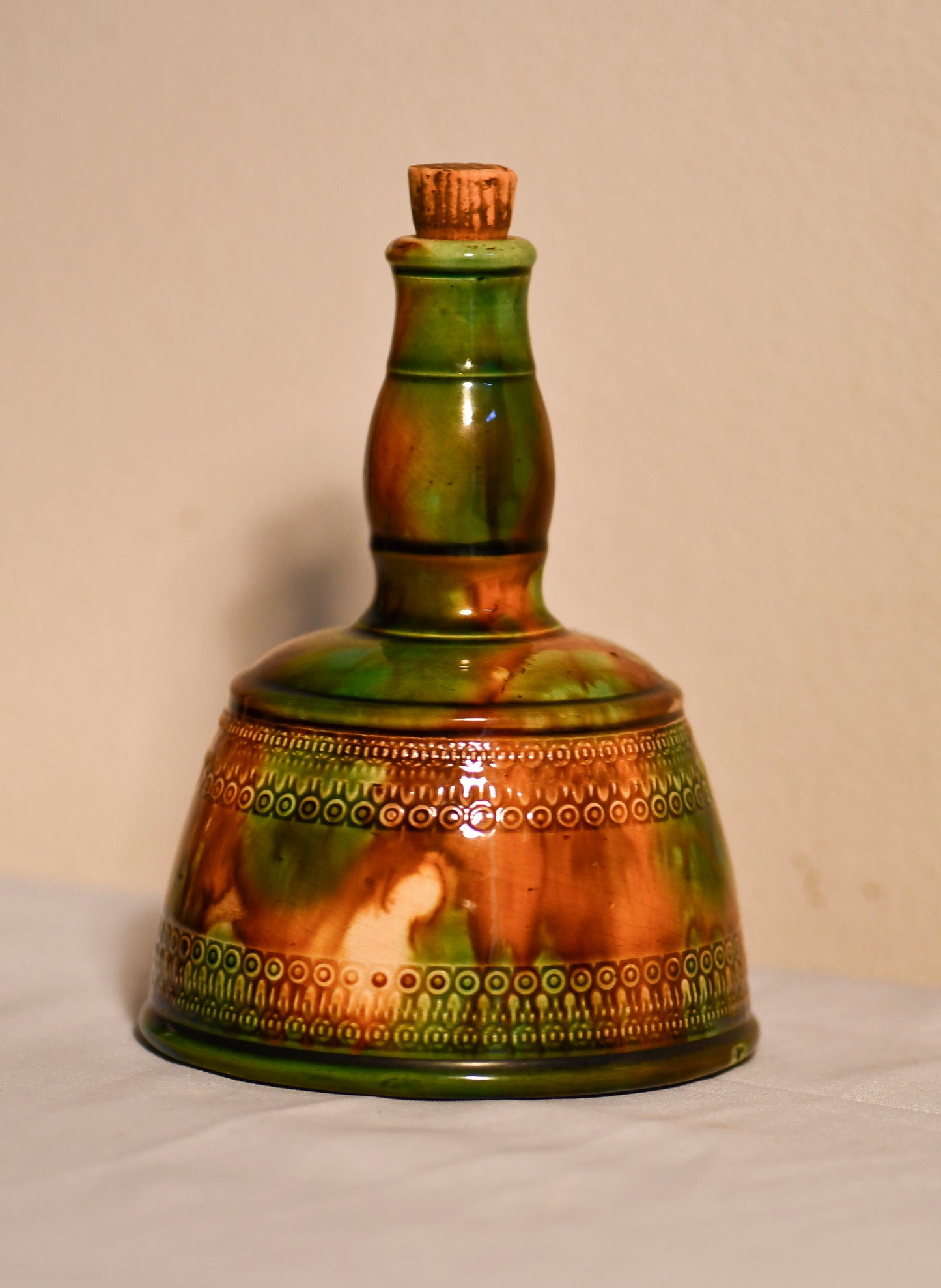 Vintage Majolica Green Glazed Jug