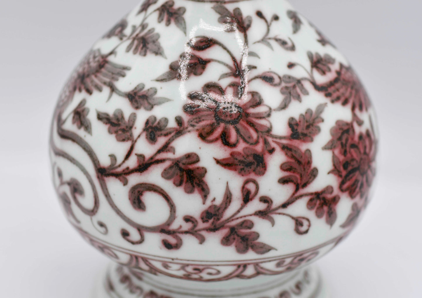 Red Underglaze Phoenix Vase, 12"