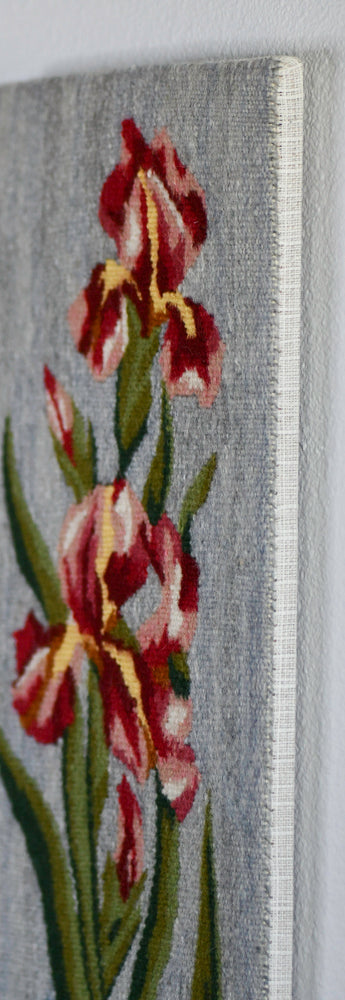 Vintage Iris Woven Wool Art, Sweden