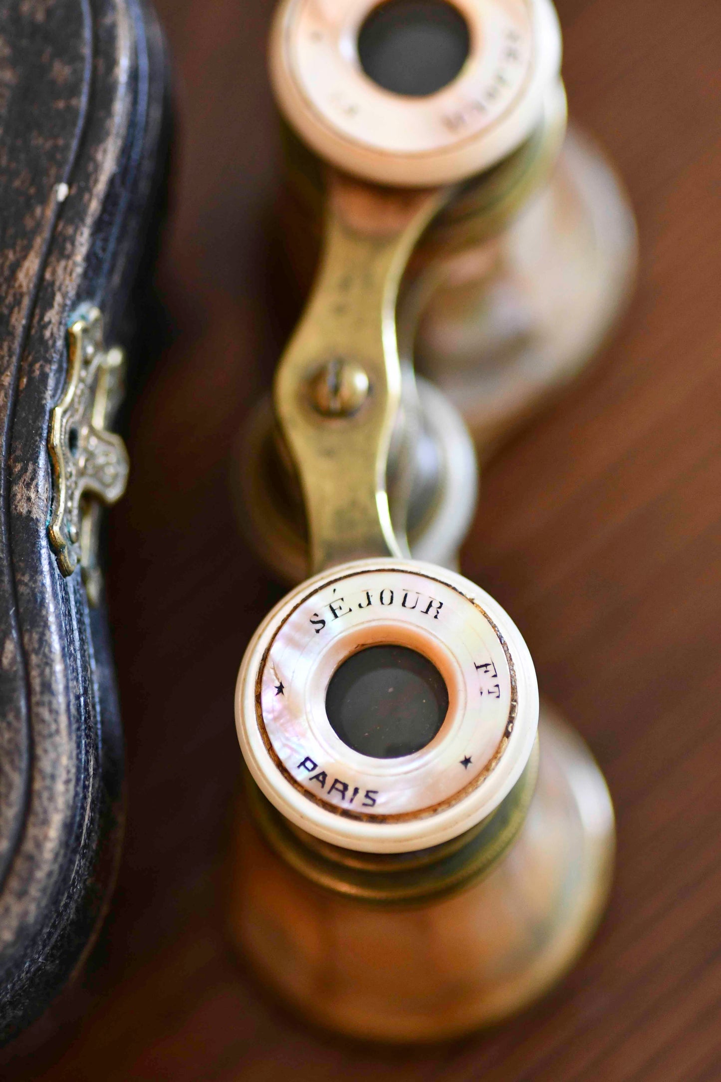 Antique French Opera Binoculars with Case, Sejour Brand