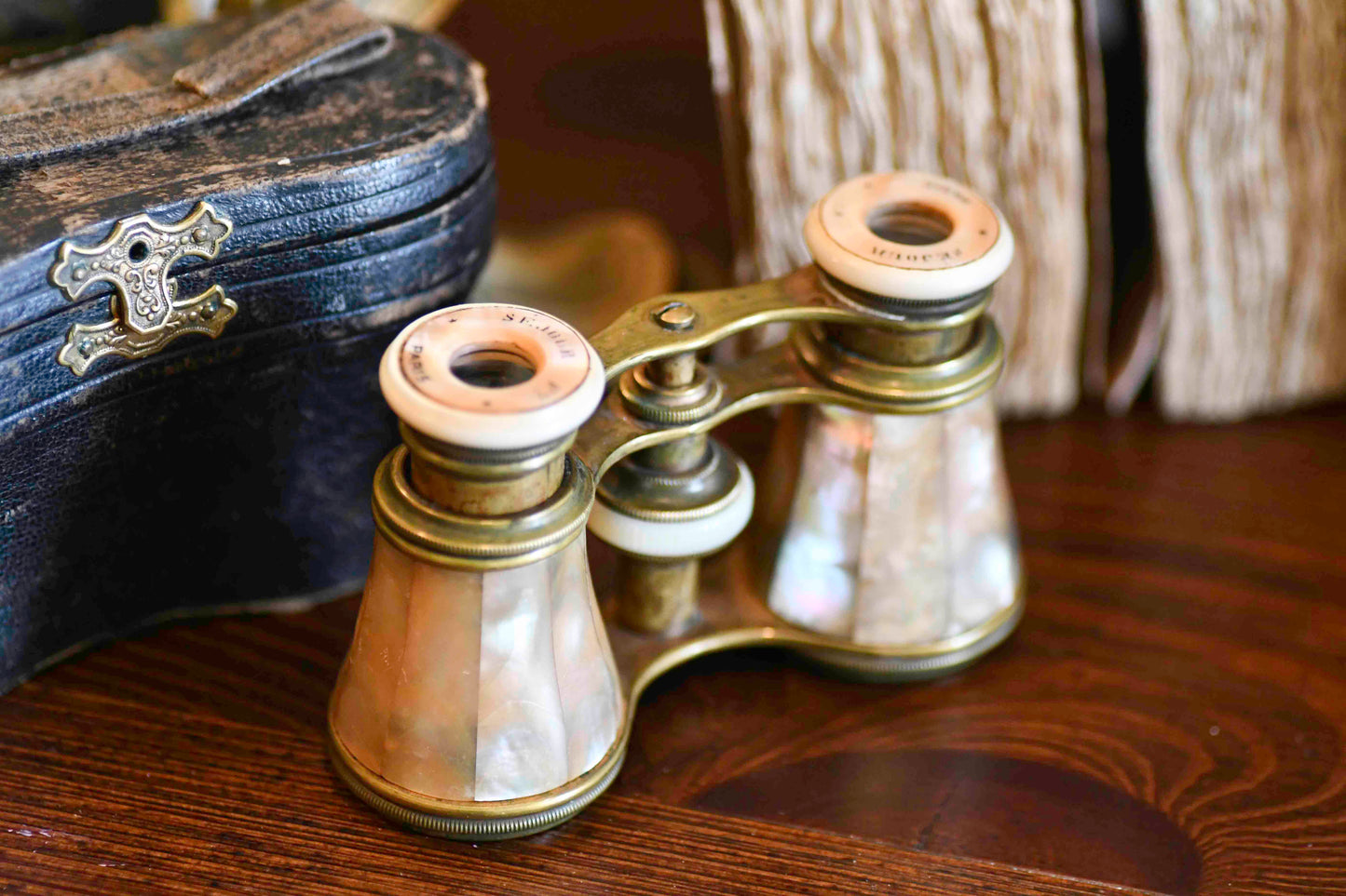 Antique French Opera Binoculars with Case, Sejour Brand
