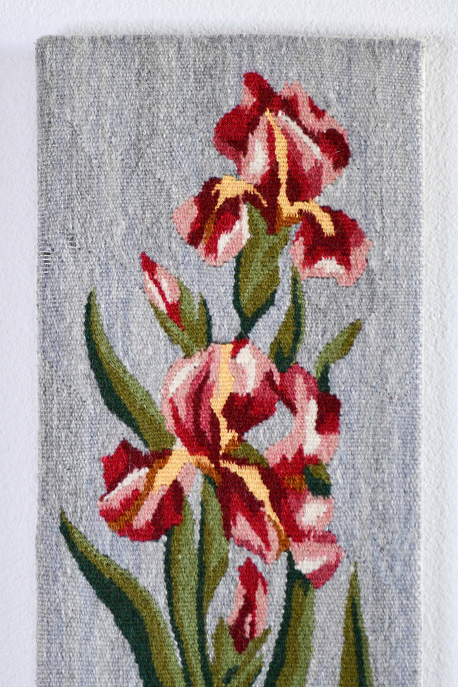 Vintage Iris Woven Wool Art, Sweden