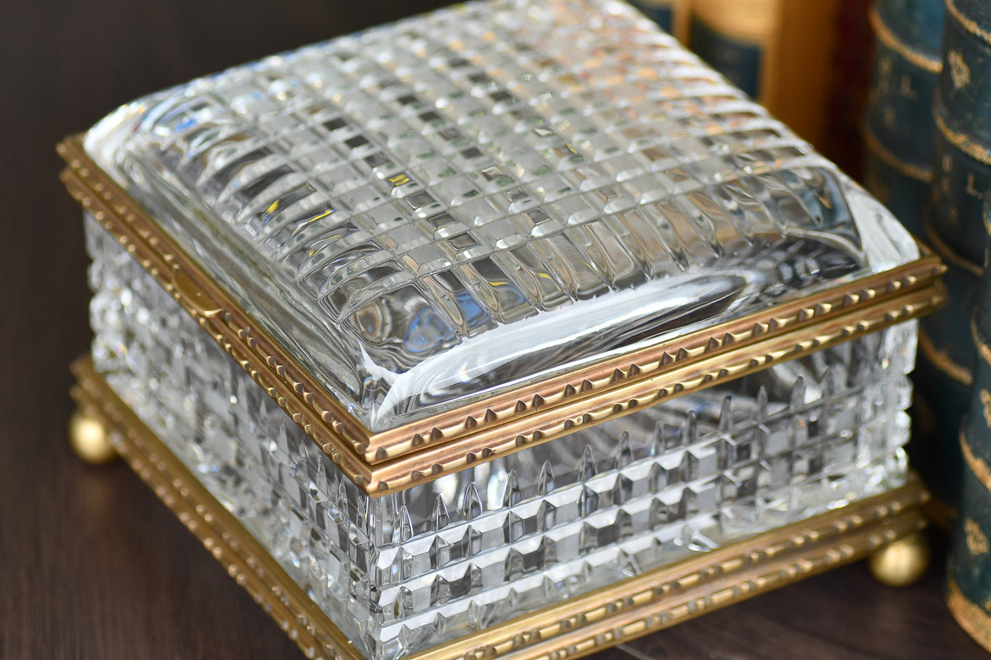 Large European Crystal Dresser Box