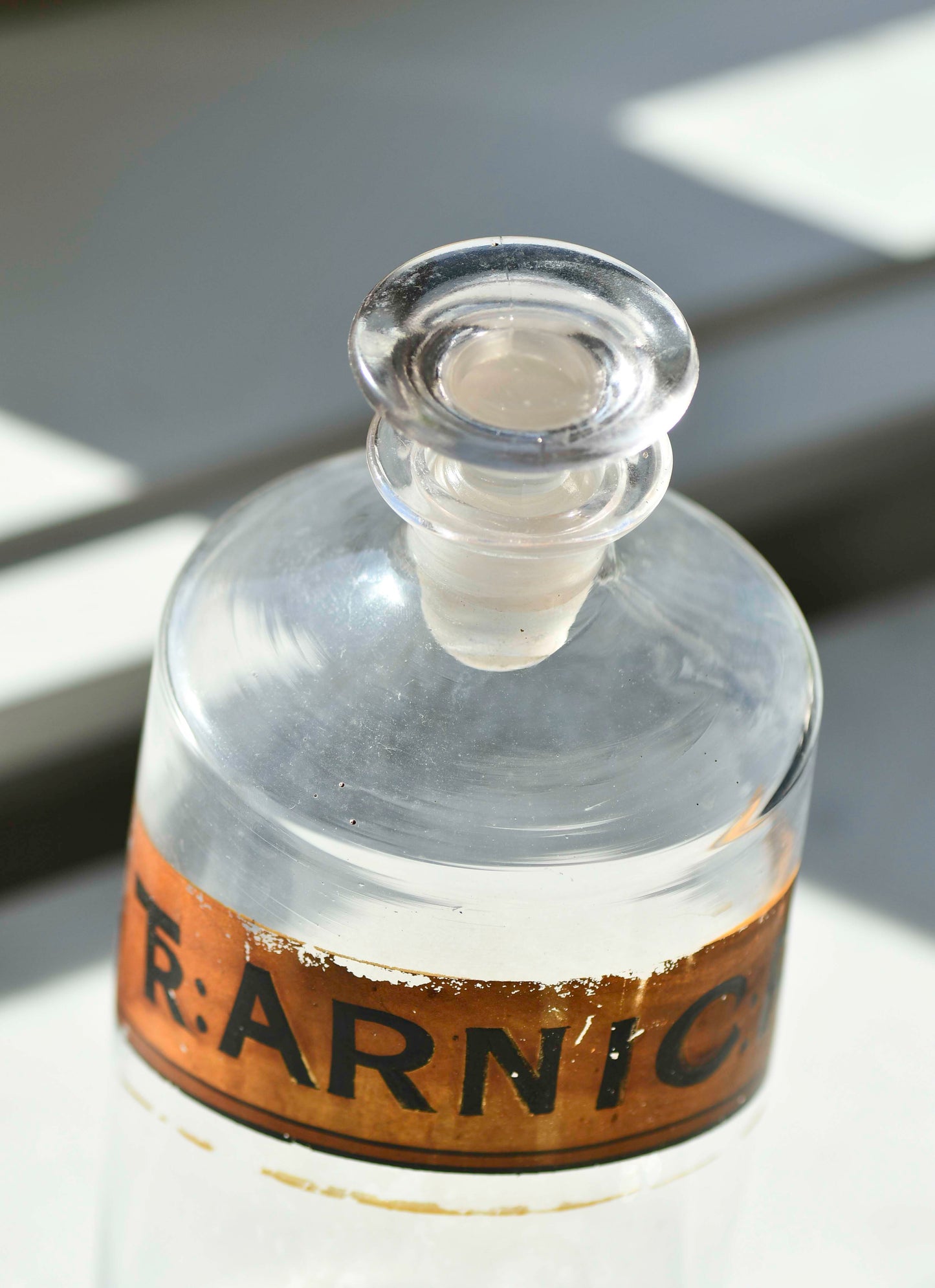 Vintage Glass Apothecary Jar with Label, 8"
