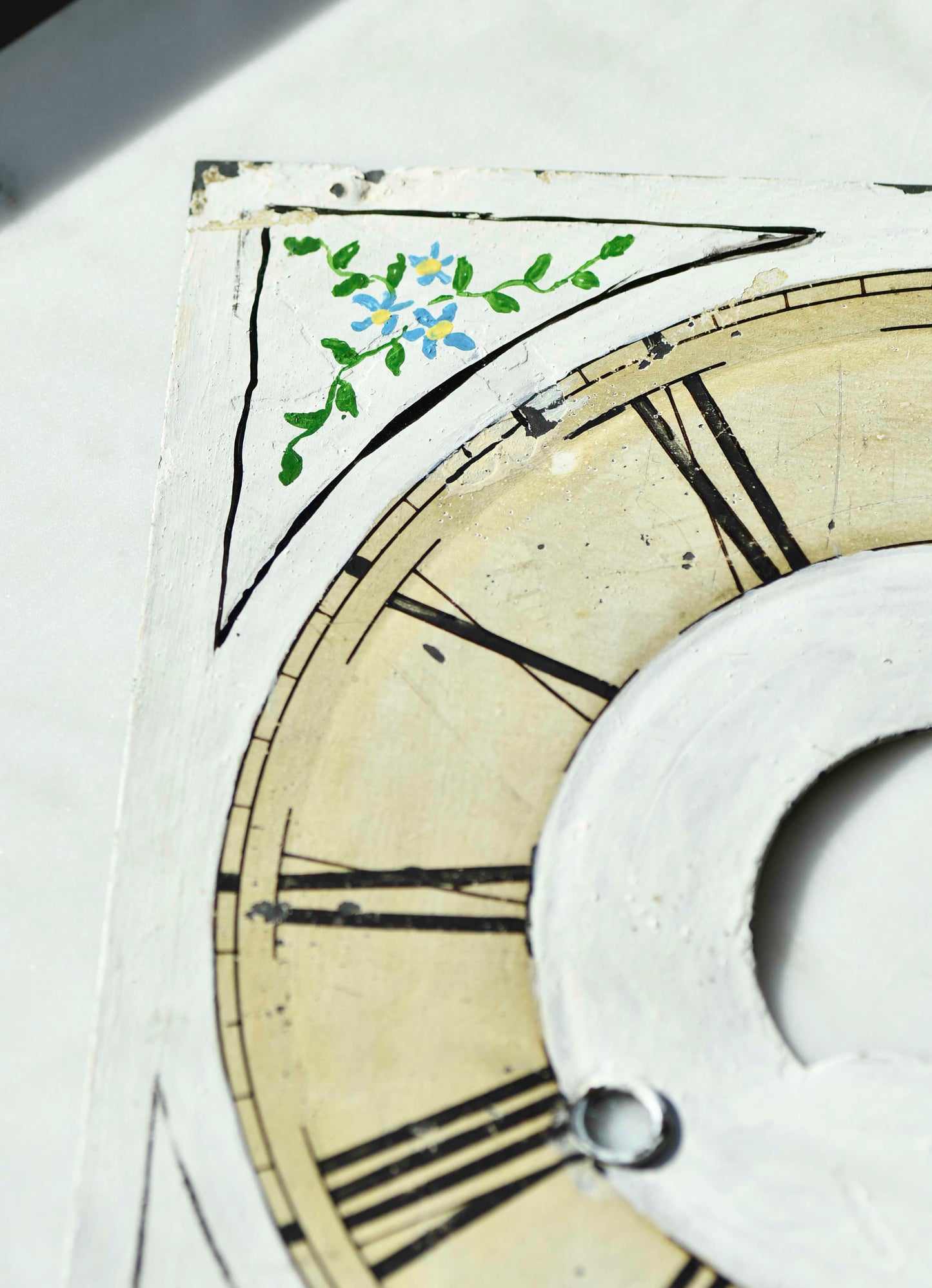 Hand Painted French Clock Face, 8"