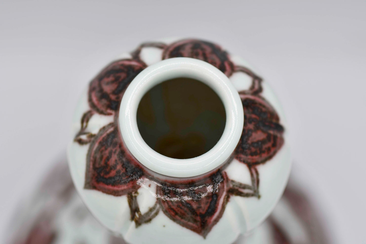 Red Underglaze Phoenix Vase, 12"