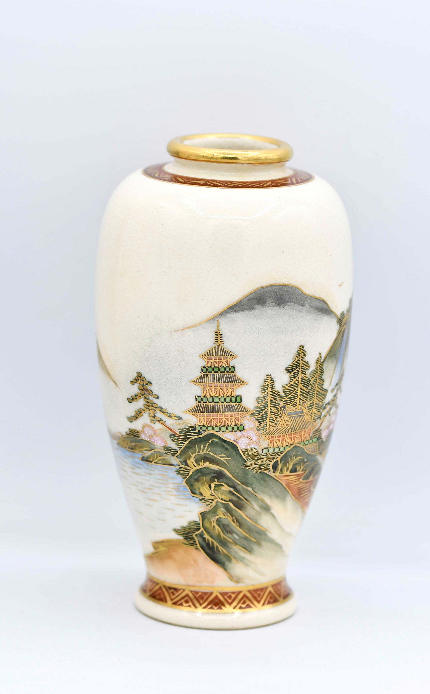 Vintage Satsuma Vase, 6”
