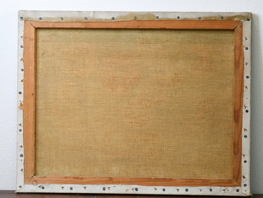 Vintage Yellow Floral Still Life Painting, 18"