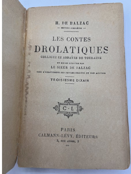 Funny Tales of H. De Balzac, France, Les Cônes Drolatiques