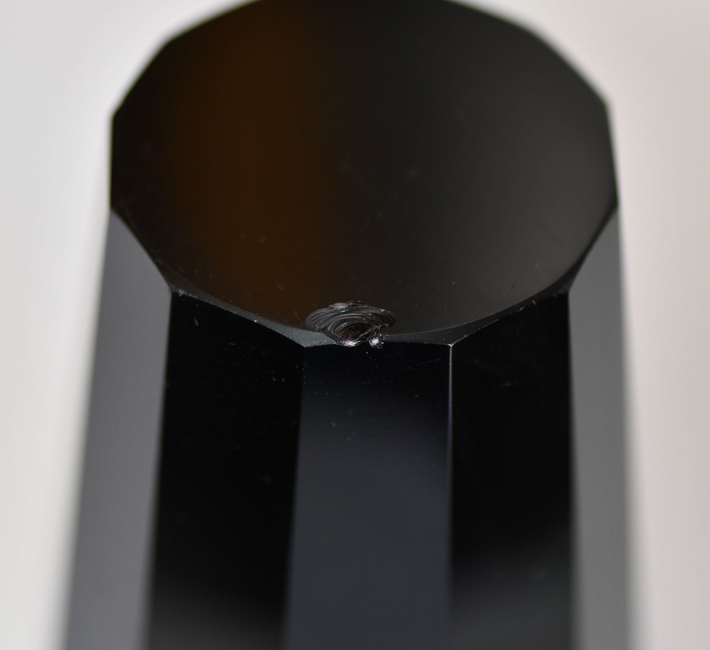 Moser Style Black and Gold Glass Vase, 6"