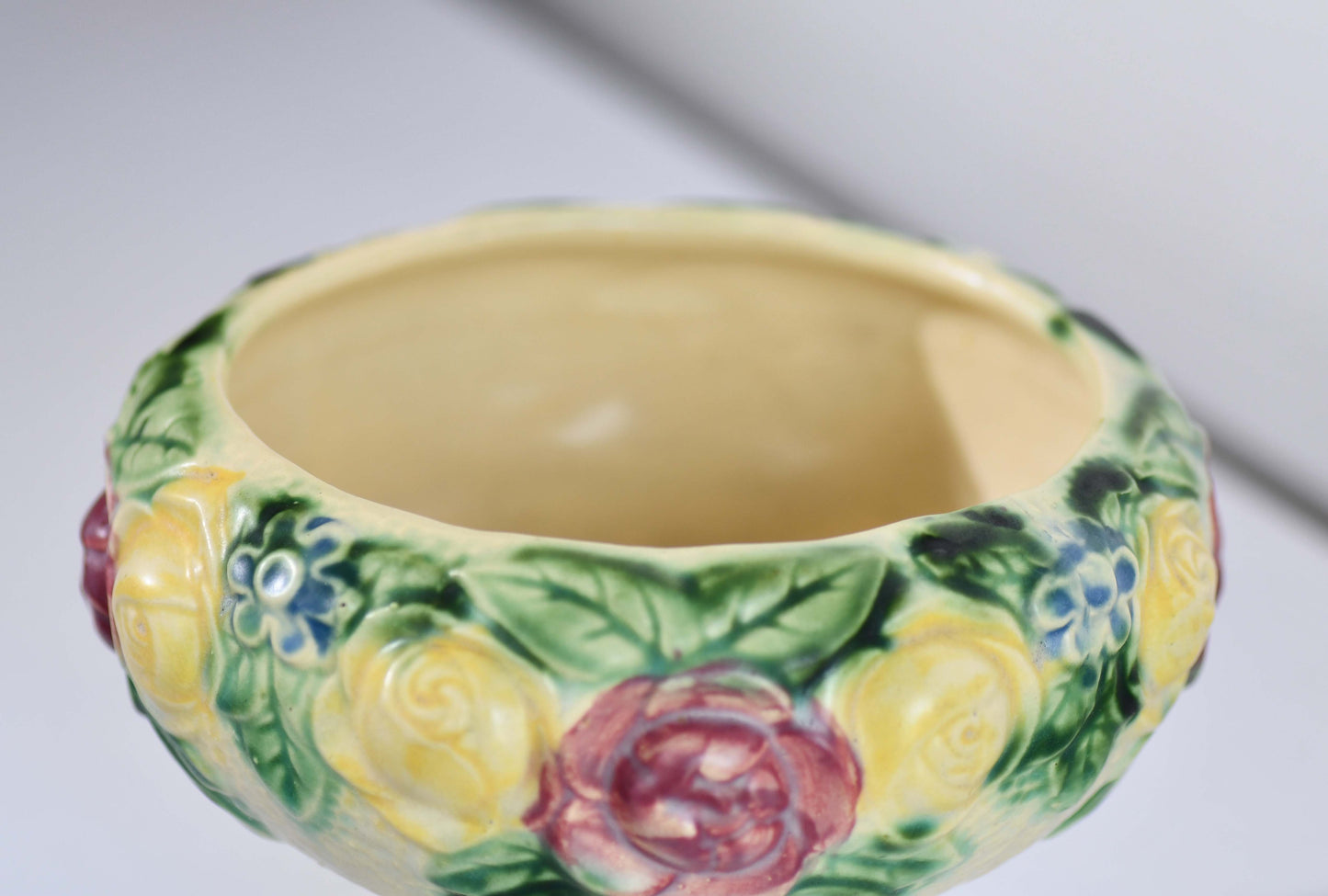 Roseville Rozane Floral Compote Vase, 5"