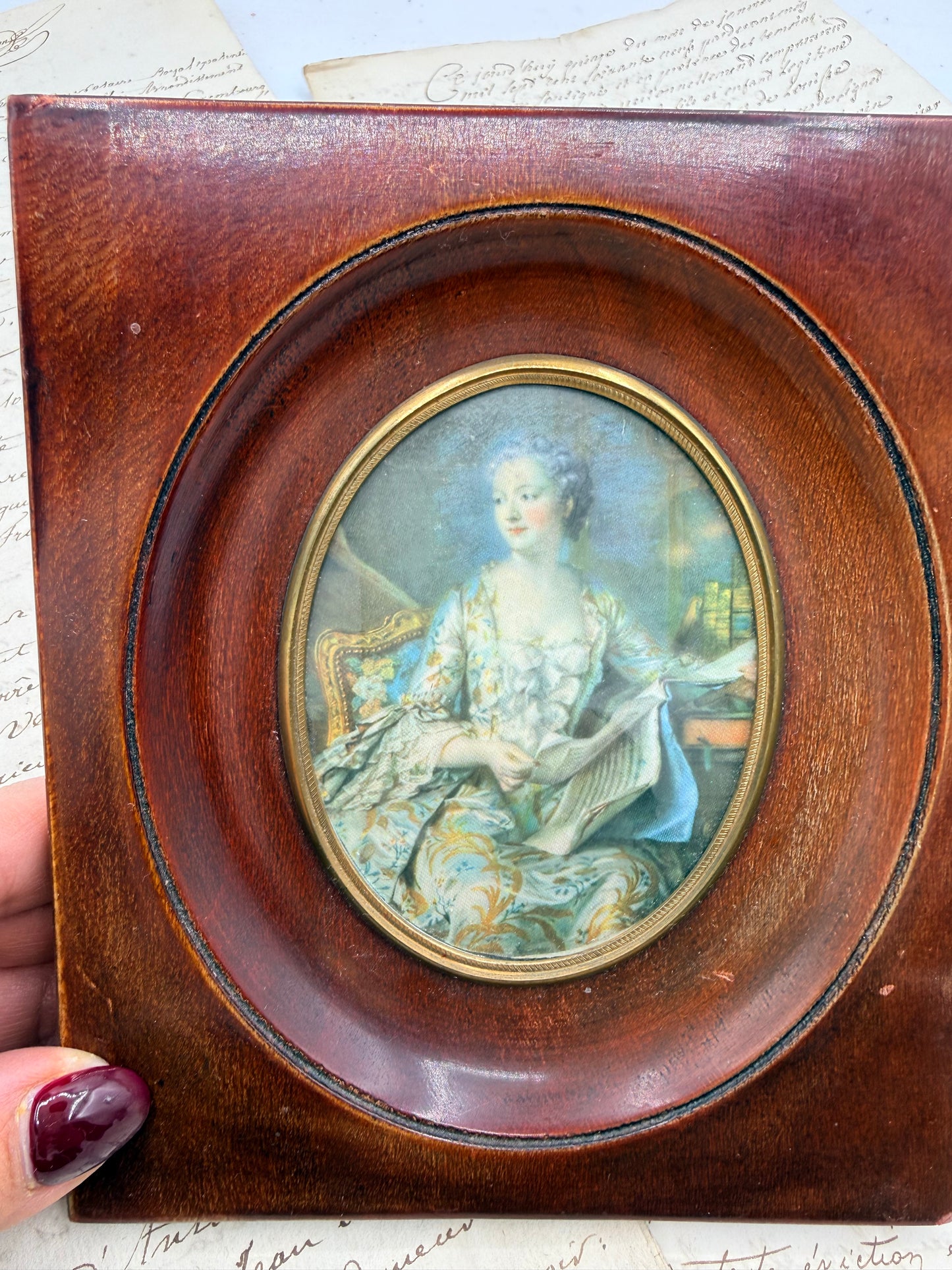 French Miniature Portrait Print, Madame de Pompadour