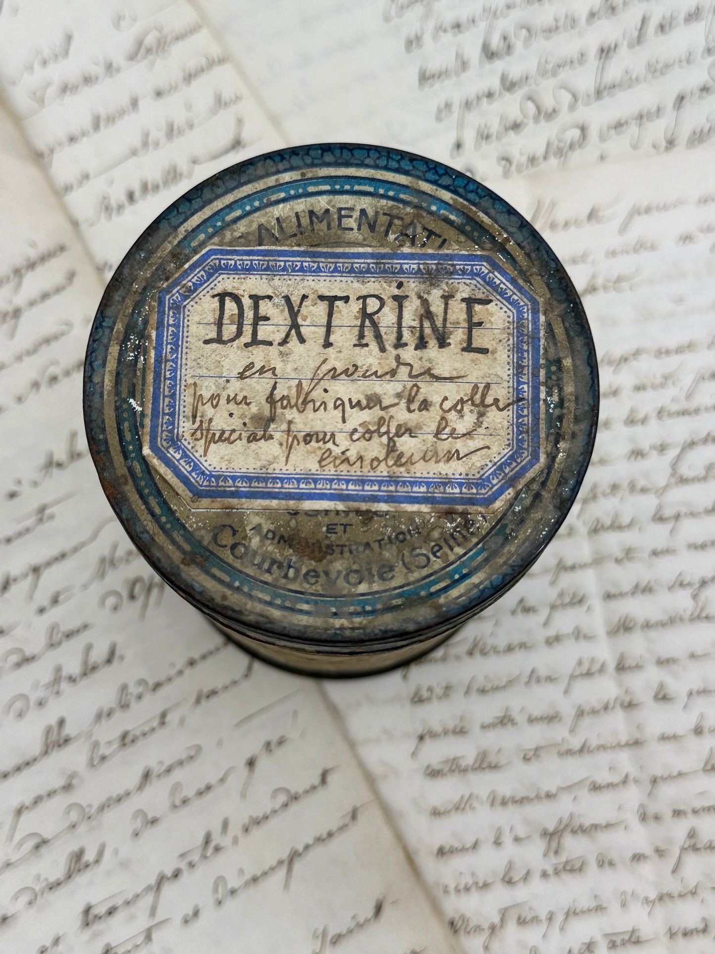 Decorative Small French Tin, Dextrine