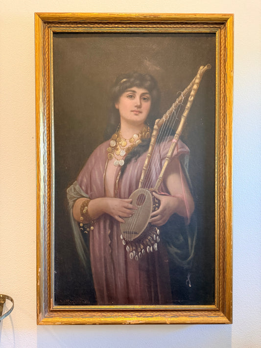 Oil Painting St Cecilia, 19th Century