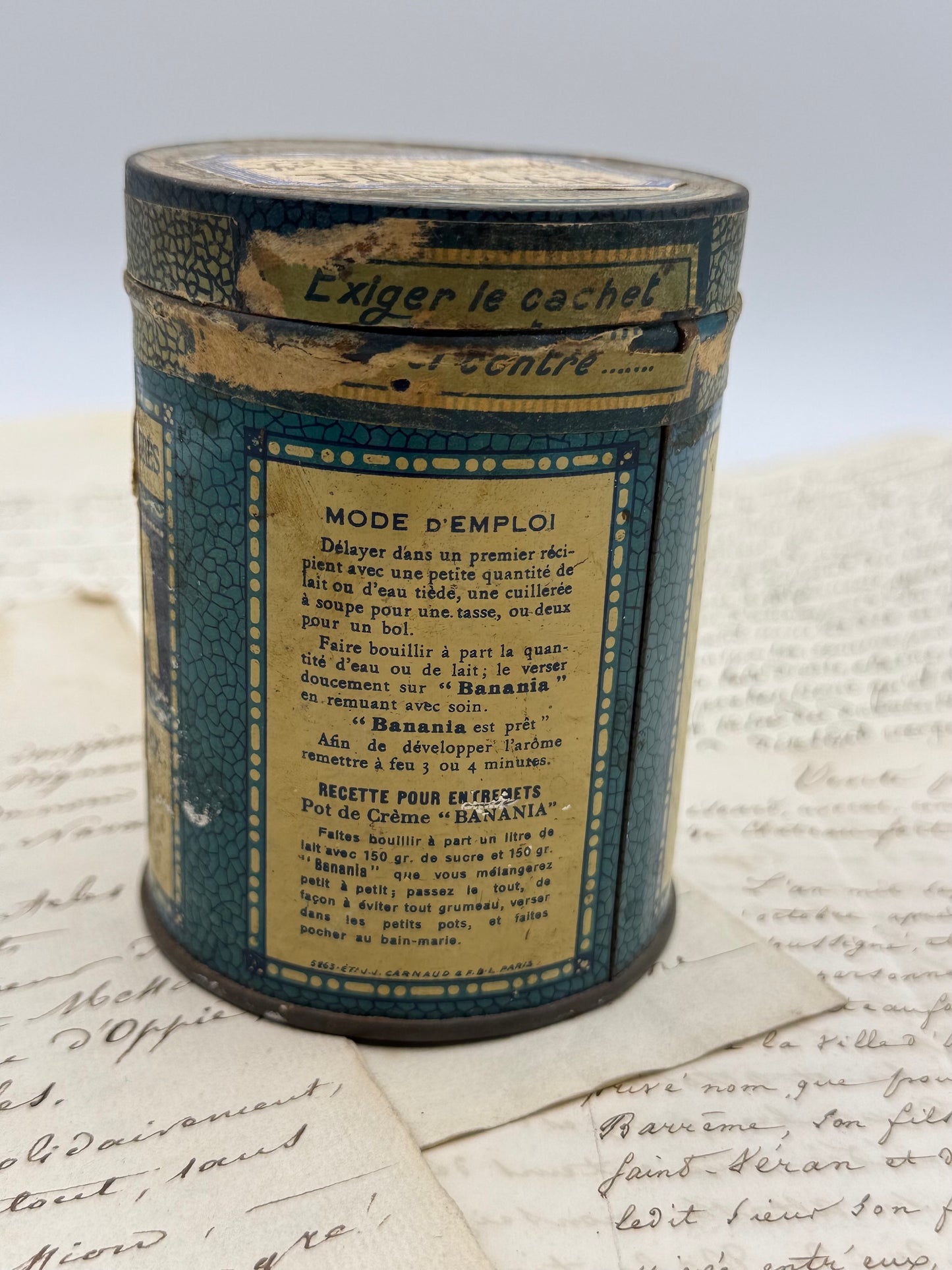 Decorative Small French Tin, Dextrine