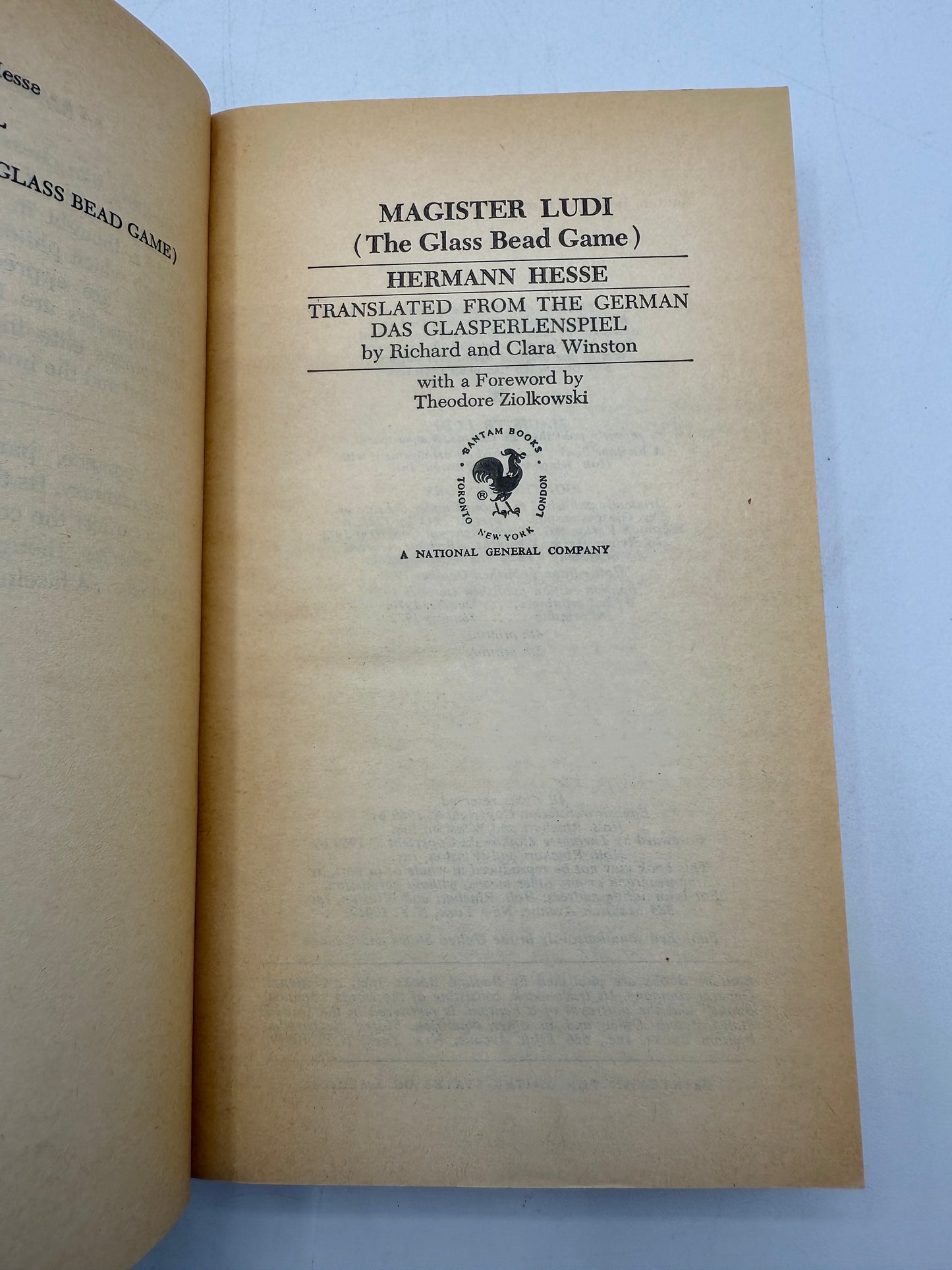 Hereman Hesse's Magister Ludi, 1972