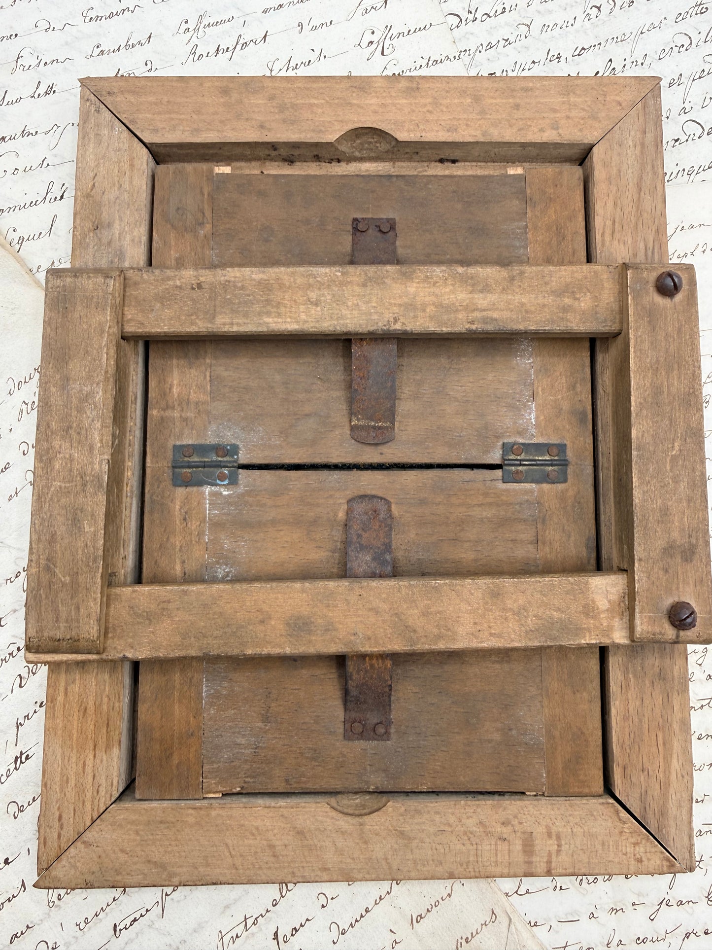 French Watercolor in Barnwood Style Frame, 9”