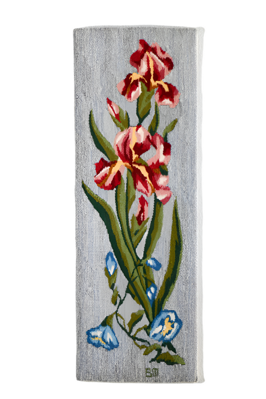 Vintage Iris Woven Wool Art, Sweden